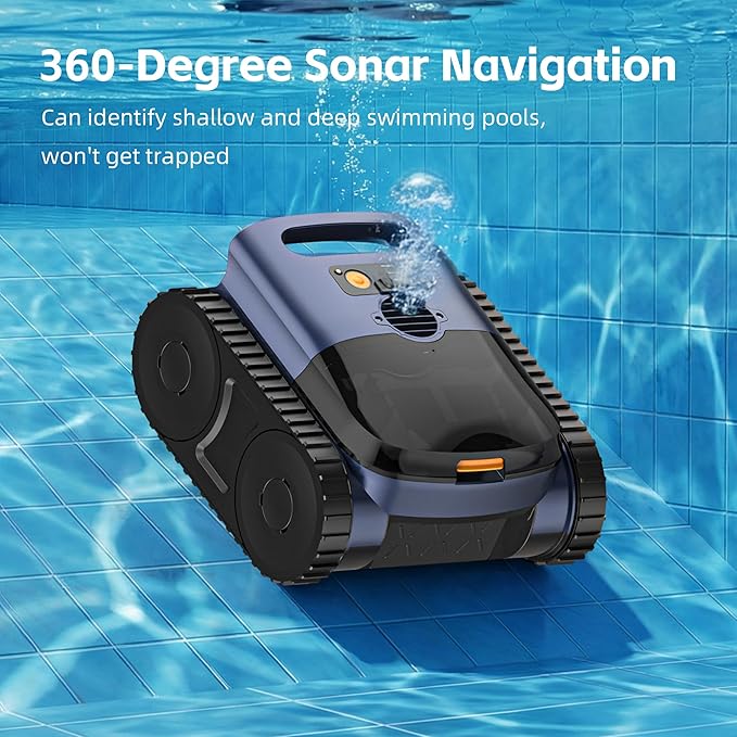 Pool Vacuum for Inground Pool, Cordless Pool Cleaner Robot with Smart Navigation, Self-Parking, LED Indicator, Wall&Waterline Above Ground Pool Vacuum Cleaning up to 2150 Sq.ft - Image 2