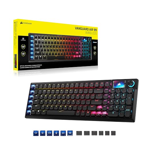 Corsair Vanguard AIR 99 Wireless Low-Profile Optical-Mechanical RGB Gaming Keyboard – QWERTY US, 99% Layout, OPX Switches, 8000Hz Hyper-Polling, Stream Deck Integration, Flashtap SOCD – Black - Image 12