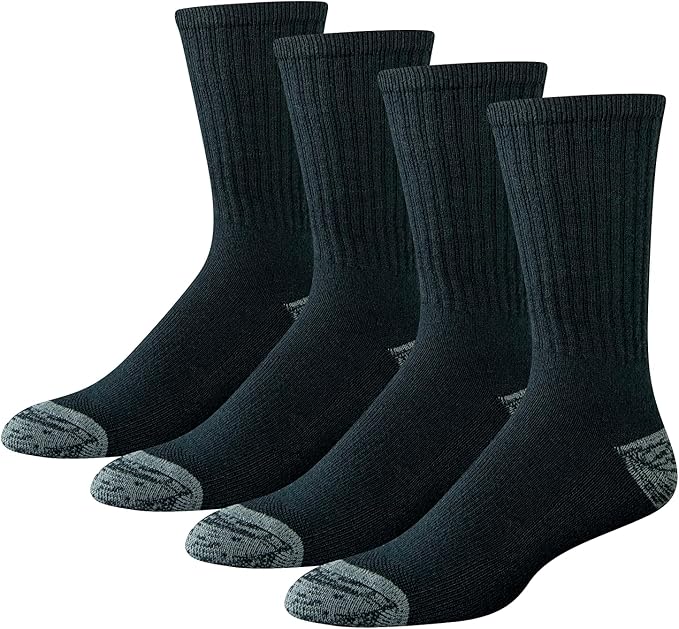 Amazon Essentials Men's Cotton Breathable Cushioned Performance Work Crew Socks, 4 Pairs by AmazonEssentials
