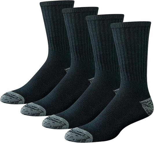 Amazon Essentials Men's Cotton Breathable Cushioned Performance Work Crew Socks, 4 Pairs by AmazonEssentials