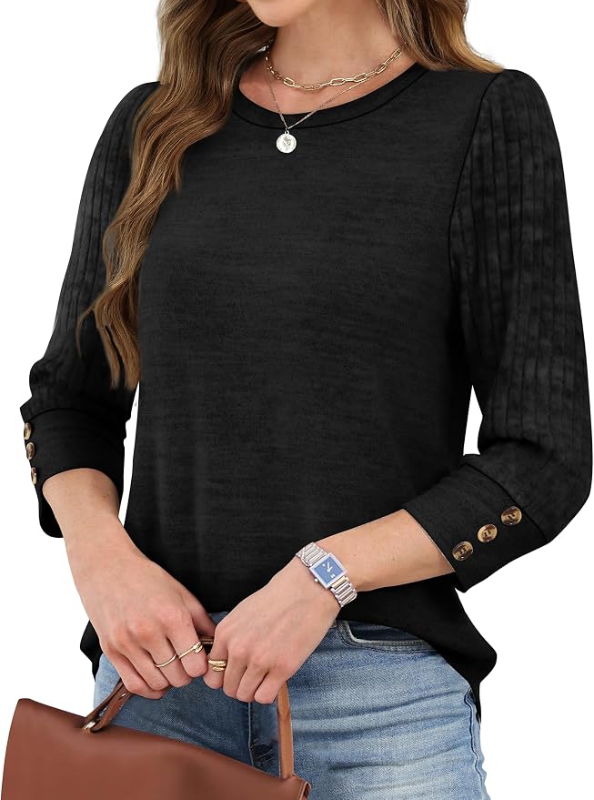 WIHOLL 3/4 Length Sleeve Womens Tops Sweaters Shirts Lightweight Spring Outfits 2026 Winter Clothing S-2XL - Image 4
