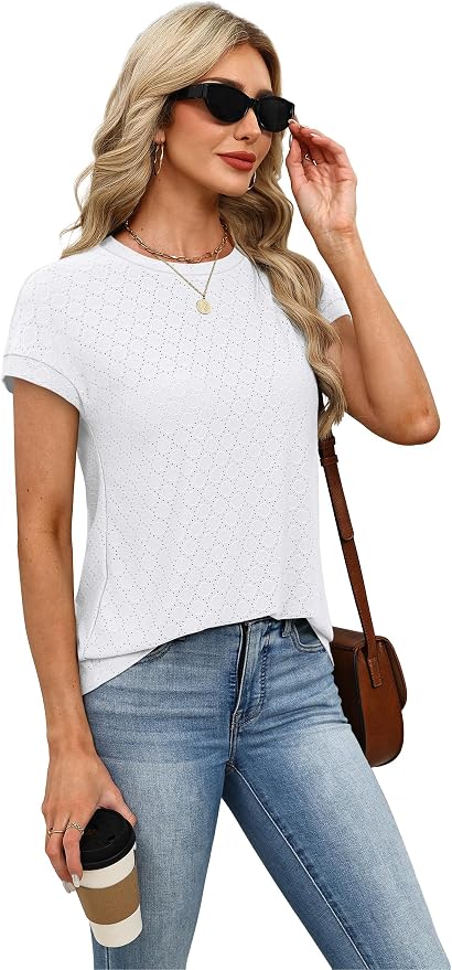Alaroo Womens Summer Tops Short Sleeve Shirts Crew Neck Tshirt Cute Trendy Tunic Blouses (S-3XL) - Image 4