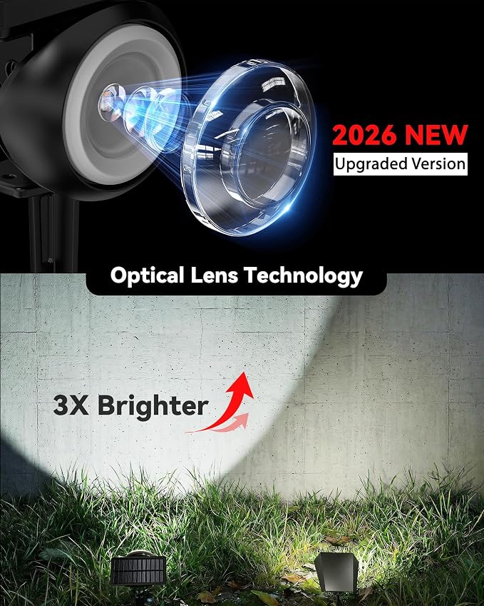 Focusing Solar Spot Lights Outdoor Waterproof, RGB+3CCT Tree Uplights 8Pack | Multicolor Focused Lens Spotlight, Dusk-to-dawn Light, Stake or Wall Mounting for Yard Landscape Garden Path Halloween Decor - Image 2