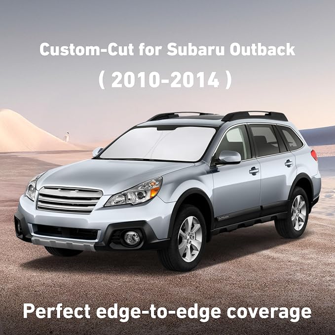 EcoNour Windshield Sunshade Compatible for Subaru Outback 2010-2012 2013 2014, Sun Visor for Front Windshield & Window Sun Shade Cover, UV Heat Blocker & Protector, Car Accessories - Image 2