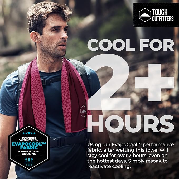 Tough Outdoors Cooling Towels for Neck Face - Neck Cooling Towel for Hot Weather Yoga Sports Golf Sweat - Instant Cold Towel - Image 2