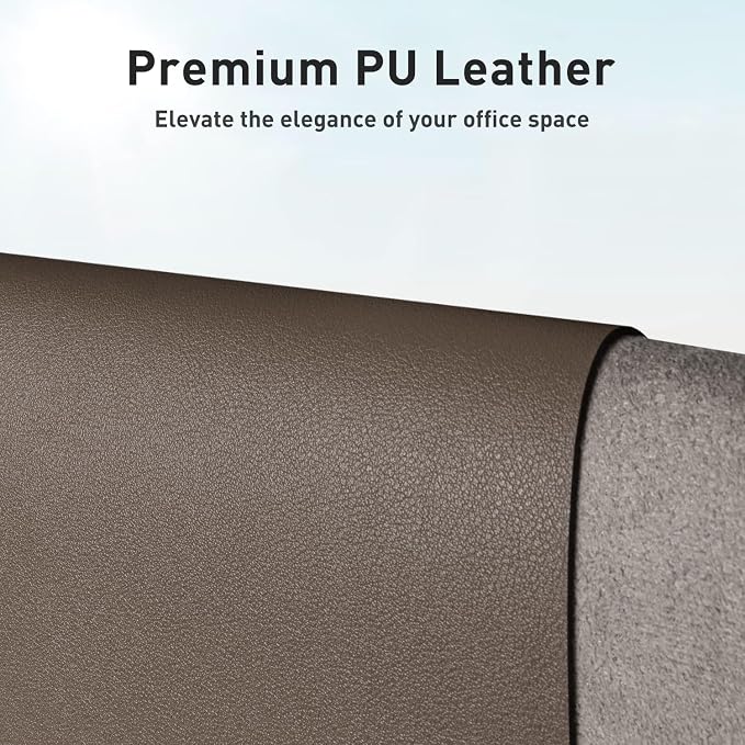 Aothia Leather Desk Pad Protector, Mouse Pad, Office Desk Mat, Non-Slip PU Leather Desk Blotter, Laptop Desk Pad, Waterproof Desk Writing Pad for Office and Home (Coffee, 36" x 17") - Image 2
