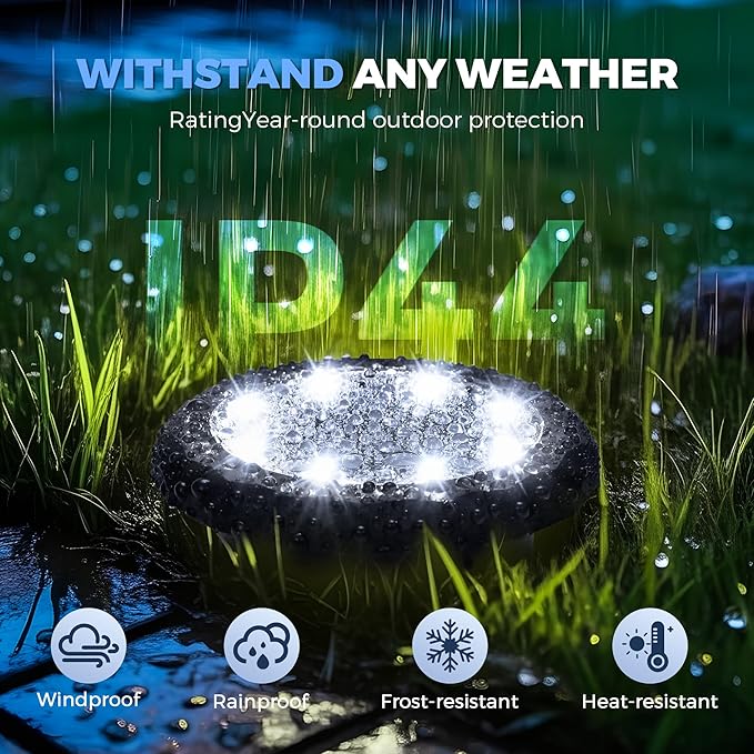 SOLPEX Mini Solar Ground Lights, 20 Pack Pathway Solar Lights Outdoor Waterproof, Garden Lights for Driveway Walkway Yard Landscape (Cool White) - Image 5