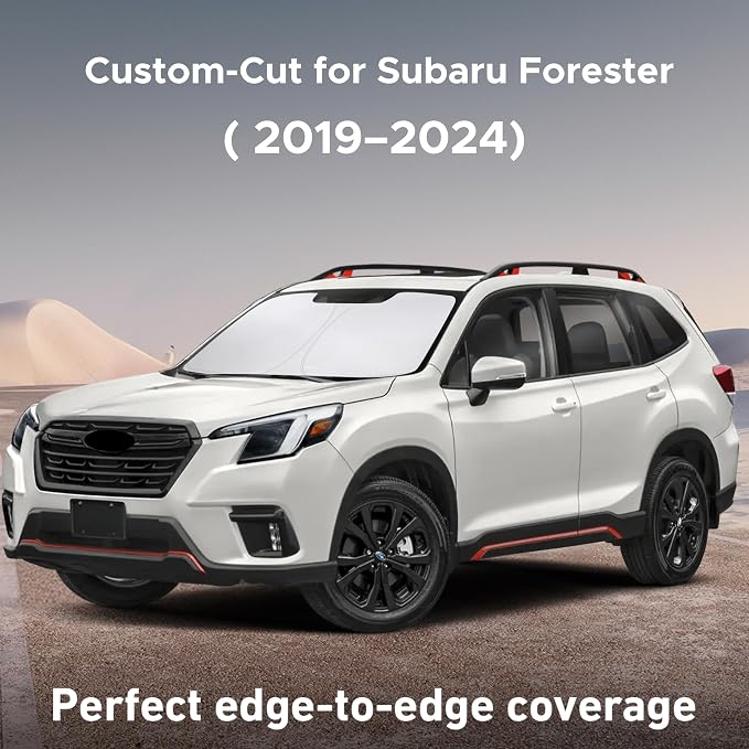 EcoNour Windshield Sunshade Compatible for Subaru Forester 2019-2022 2023 2024, Sun Visor for Front Windshield & Window Sun Shade Cover, UV Heat Blocker & Protector, Car Accessories - Image 2