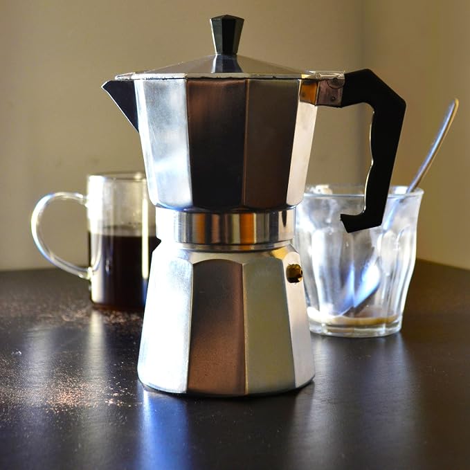 Primula Classic Stovetop Espresso and Coffee Maker, Moka Pot for Italian and Cuban Café Brewing, Greca Coffee Maker, Cafeteras, 9 Espresso Cups, Silver - Image 8