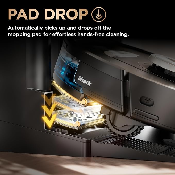 Shark PowerDetect NeverTouch Pro Robot Vacuum & Mop, Black,RV2820ZE | 5 PowerDetect Technologies, NeverStuck, NeverTouch Pro Base (Self-Empty 60-Day, Refill, Pad Wash/Dry), 360° LiDAR + 3D Sensor - Image 10