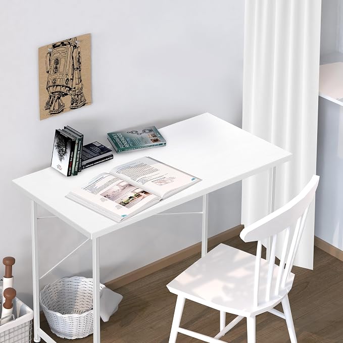 Small Space Writing Desk with Headphone Hooks, Modern Simple Design, Suitable for Study, Home Office and Living Room - Image 5