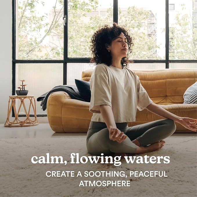 Homedics Tabletop Water Fountain, 3 Tier Indoor Waterfall Fountain with Natural River Rocks, Quiet Pump for Relaxation, Zen Home & Office Desk Décor, AA Battery Powered - Image 3