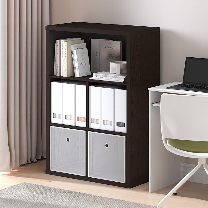 Furinno Cubicle 5-Cube Book Shelf, Extra Thick Frame Bookshelf, Dark Oak | Cube Storage Organizer Bookcase with Closed Back, 15.3 x 29.9 x 43.3, for Living Room, Bedroom, Home Office - Image 2
