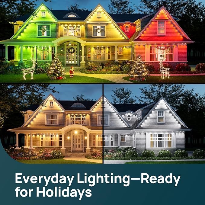 Linkind Permanent Outdoor Lights HP5, 100ft Smart AI RGBTW LED Outdoor Lights for Eave, 85 Scenes Modes, IP67 Waterproof, Works with Alexa,Google Assistant - Image 6