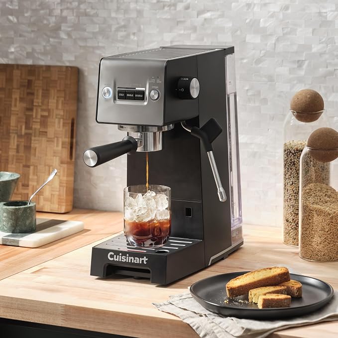 Cuisinart Espresso Bar Slim Coffee Espresso Machine, Makes Hot or Cold Cafe-Quality Beverages Including Cappuccino, Lattes, and Cold Extracted Drinks, Steam/Frothing Wand for Milk-Based Drinks,EM-160 - Image 2