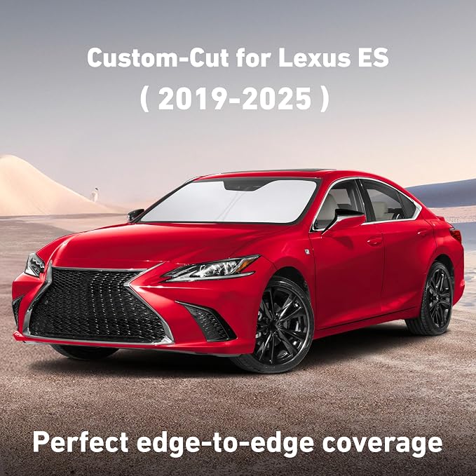 EcoNour Windshield Sunshade Compatible for Lexus ES 2019-2023 2024 2025, ES250 ES300h ES350 Sun Visor for Front Windshield & Window Sun Shade Cover, UV Heat Blocker & Protector, Car Accessories - Image 2