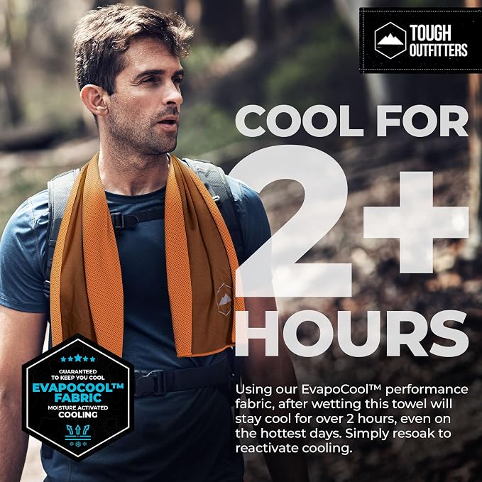Tough Outdoors Cooling Towels for Neck Face - Neck Cooling Towel for Hot Weather Yoga Sports Golf Sweat - Instant Cold Towel - Image 2