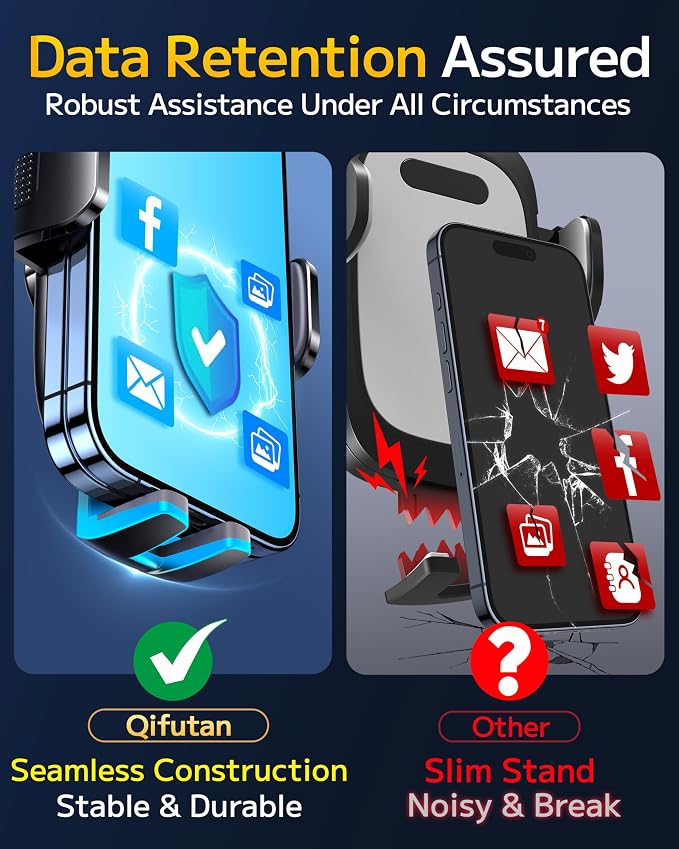 Qifutan Phone Holders for Your Car Cell Phone Mount for Car Mount Windshield Dashboard Air Vent Universal Hands Free Automobile Cell Phone Holder Fit for iPhone Smartphone Camera Mounts - Image 4