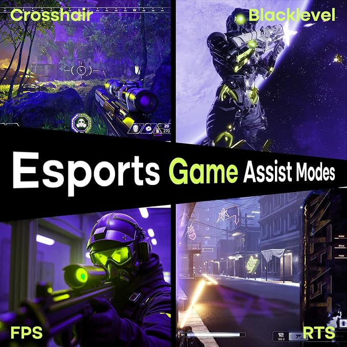Amzfast 27 Inch Gaming Monitor, 240Hz 1ms FHD 1080P, Adaptive Sync, HDR400, 4000:1 Contrast, 125% sRGB, Built-in Speakers, HDMI 2.0 & DP 1.4, VESA 100x100, Retractable Headphone Holder, AMZG27F5 Pro - Image 6