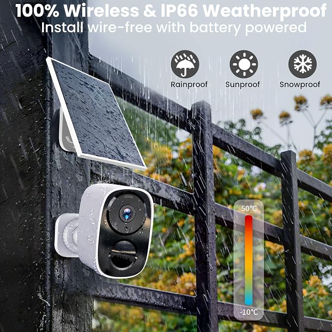 HITELLARCAM 2026 Upgraded 2K Security Cameras Wireless Outdoor with Solar Panels, Free Cloud Storage, AI Motion Detection Spotlight Siren Alarm Outdoor Camera Wireless, 2-Way Talk, IP66 Waterproof - Image 6