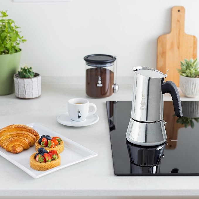 Bialetti New Venus Induction Stovetop Espresso Maker – Stainless Steel Espresso Coffee Maker for All Cooktops, Including Induction, 10 Espresso Cups (15.5 oz), Silver - Image 3