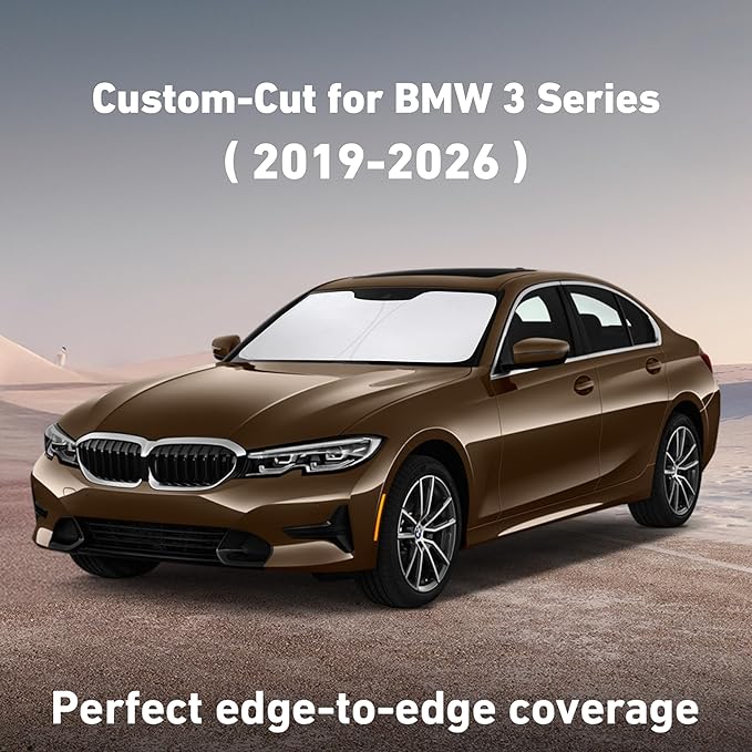 EcoNour Windshield Sunshade Compatible for BMW 3 Series 2019-2024 2025 2026, Sun Visor for Front Windshield & Window Sun Shade Cover, UV Heat Blocker & Protector, Car Accessories - Image 2