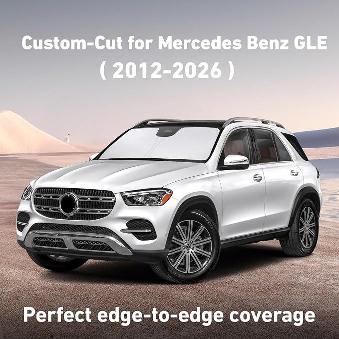 EcoNour Windshield Sunshade Compatible for Mercedes Benz GLE 350 450 2012-2024 2025 2026, Sun Visor for Front Windshield & Window Sun Shade Cover, UV Heat Blocker & Protector, Car Accessories - Image 2