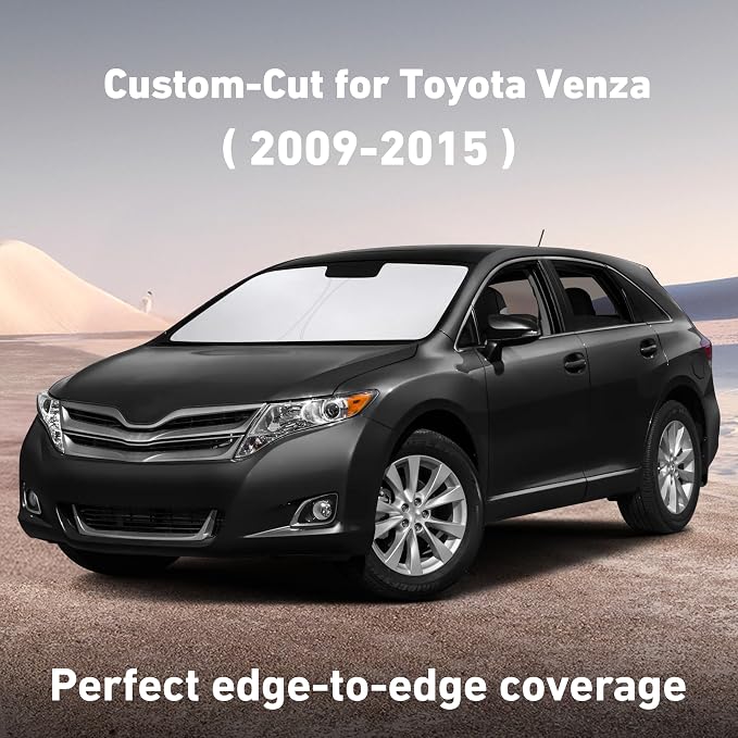 EcoNour Windshield Sunshade Compatible for Toyota Venza 2009-2013 2014 2015, Sun Visor for Front Windshield & Window Sun Shade Cover, UV Heat Blocker & Protector, Car Accessories - Image 2