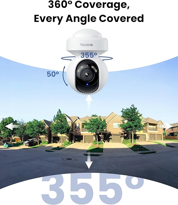 REOLINK E1 Outdoor Pro 4K PTZ Outdoor Security Camera WiFi Plug-in Power | No Subscription Local Storage, Dual-Band Wi-Fi 6, 3X Optical Zoom, Auto Tracking, Smart AI Detection, Color Night Vision - Image 3