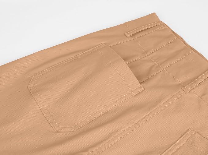 miduo Womens High Waisted Cropped Wide Leg Stretchy Straight Pants Trousers with Pockets - Image 7