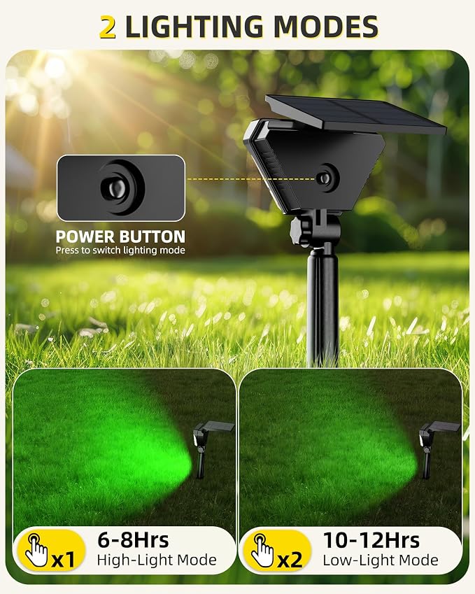 T-SUN Solar Lights Outdoor Waterproof IP65, 6Pack LED Solar Spot Lights Color Changing IP65 Waterproof Smart Auto On/Off for Outside Landscape Garden Yard Lawn Pathway Patio Driveway - Image 3