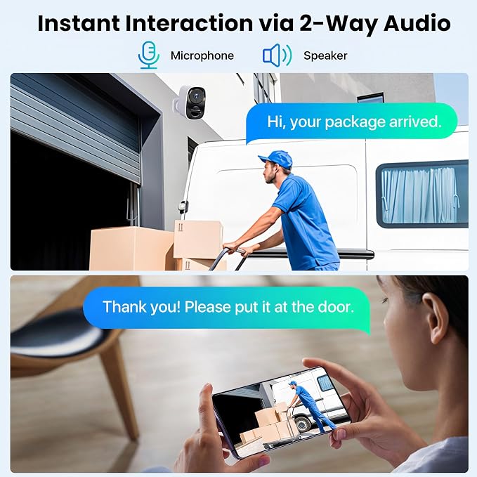 2026 Upgraded 2K Security Cameras Wireless Outdoor (2 Pack), Free Cloud Storage, Long Battery Life, AI Motion Detection, Spotlight & Siren, Waterproof, WiFi Surveillance Outdoor Camera with 2-Way Talk - Image 5