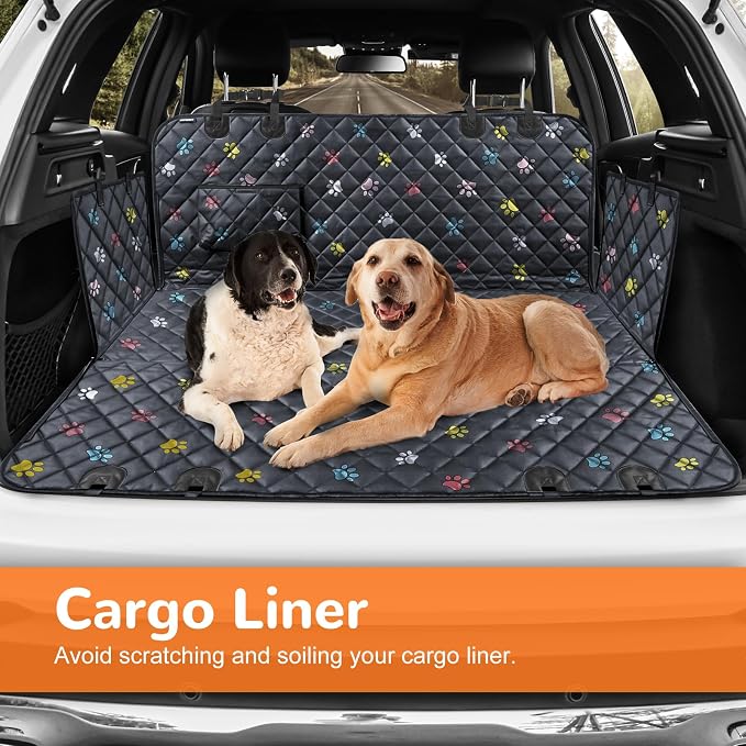 URPOWER Dog Car Seat Cover for Pets 100% Waterproof Seat Cover Hammock 600D Heavy Duty Scratch Proof Nonslip Durable Soft Back Seat Covers for Full Size Trucks - Image 4