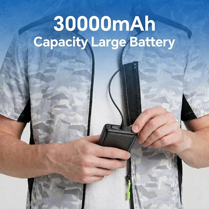 Cooling Vest with 30,000mAh Battery Pack,2 High-Speed Cooling Fans Jacket Air Conditioned Workwear for Summer - Image 5
