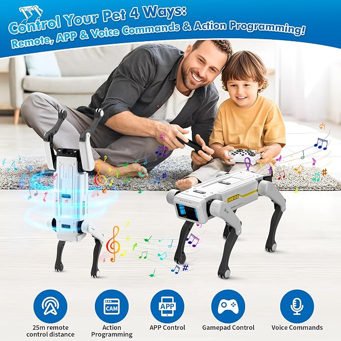 Smart Robot Dog - Interactive STEM Pet with Voice Control, 30+ Actions & APP Programming, Durable Design for Kids Age 6+ (Compatible with iOS/Android) - Image 2