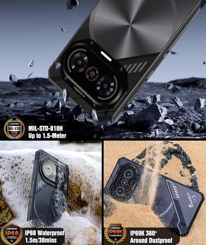 FOSSIBOT F114 28GB+256GB Rugged Phone,120Hz+6.67" Gorilla Glass Phone, | Slim 10.8mm, Android 15 Waterproof Smartphone, 50MP AI Camera, 5000mAh Dual SIM 4G T-Mobile/NFC/IP68/IP69K - Image 8