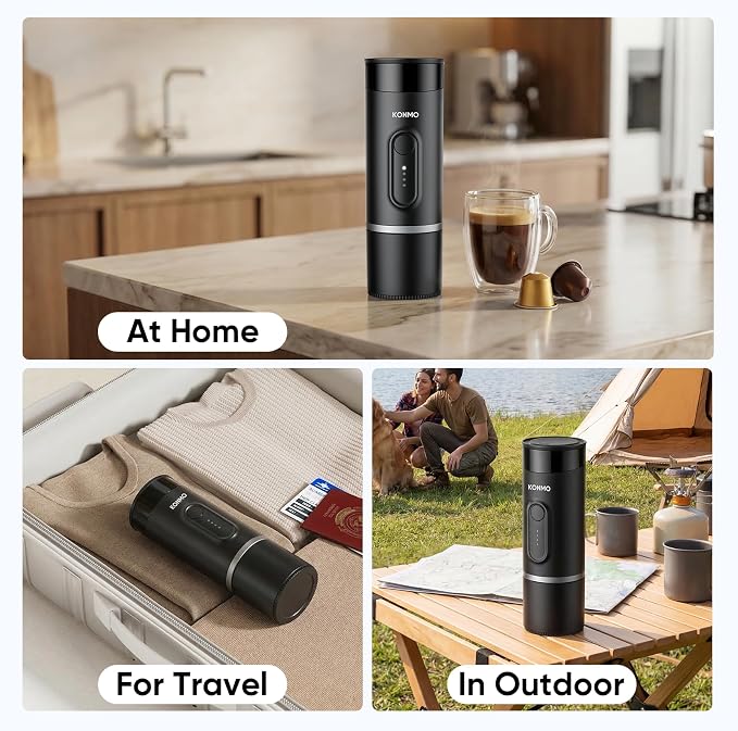Portable Espresso Machine for Travel, Mini Coffee Maker Works with Capsules & Ground Coffee, USB-C Rechargeable for Outdoor Camping Car RV Business Trips - Image 4