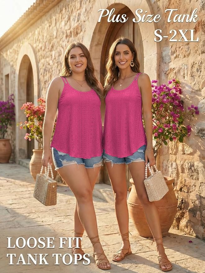 ATHMILE Women's Tank Tops Sleeveless Summer Top Spaghetti Strap Spring Shirt Loose Fit Beach Vacation 2026 Casual - Image 5