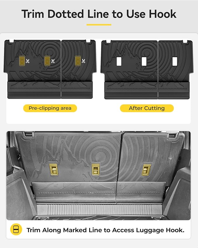 3W Ford Bronco Back Seat Cover Custom Fit for 2021-2025 2026 Bronco 4 Door All Weather Fit for Floor Liner Backrest Mats Full Set Ford Bronco Accessories - Image 8