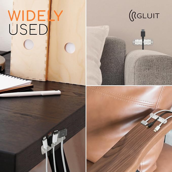 Cord Organizer for Desk, Nightstand Cable Holder, 5 Psc, Transparent - Image 6