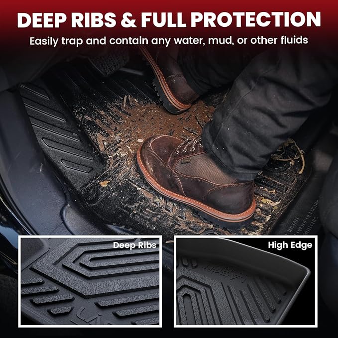 LASFIT Full Set Floor Mats for Honda CR-V 2012-2016 EX & LX & SE, All Weather TPE Custom Fit Floor Liners 1st & 2nd Row & Seat Back Mat & Cargo Mat (Not Fit EX-L & Touring) - Image 4
