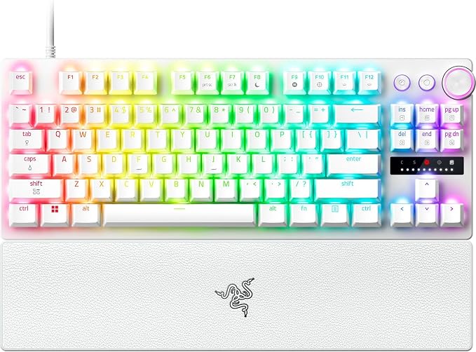 Razer Huntsman V3 Pro TKL 8KHz Esports Gaming Keyboard, White | Analog Optical Switches Gen 2, 8000 Hz Polling, Razer Snap Tap, Rapid Trigger, Adjustable Actuation, Media Controls by Unknown