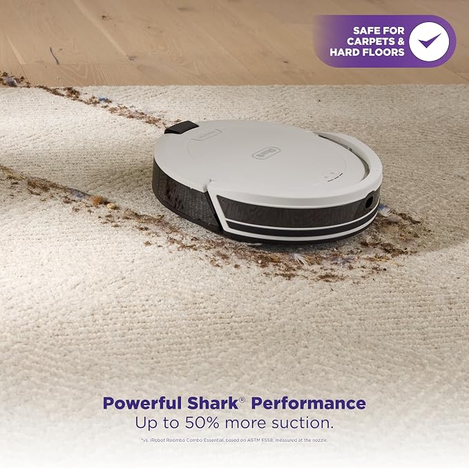 Shark Navigator Robot Vacuum with SmartPath Navigation and Self-Cleaning Brushroll, Powerful Suction, for Carpets & Hard Floors, White, AV2120 - Image 2