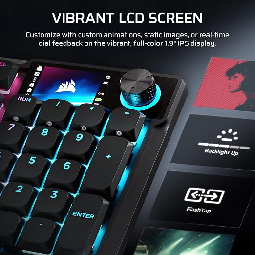 Corsair Vanguard AIR 99 Wireless Low-Profile Optical-Mechanical RGB Gaming Keyboard – QWERTY US, 99% Layout, OPX Switches, 8000Hz Hyper-Polling, Stream Deck Integration, Flashtap SOCD – Black - Image 8