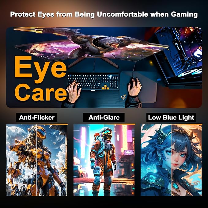 SANSUI 24 Inch Curved Gaming Monitor up to 180Hz MPRT 1ms with Built-in Speakers,FHD 1080P Computer Monitor Freesync 130% sRGB HDR,HDMI DP Ports VESA Mount Metal Stand(ES-G24C1 HDMI Cable Included) - Image 9