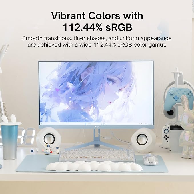 Pixio PX248 Wave Blue 24 inch 200Hz Refresh Rate FHD 1080p Resolution Fast IPS Panel 1ms GTG Response Time Built-in Speakers Gaming Monitor with Adaptive Sync - Image 6