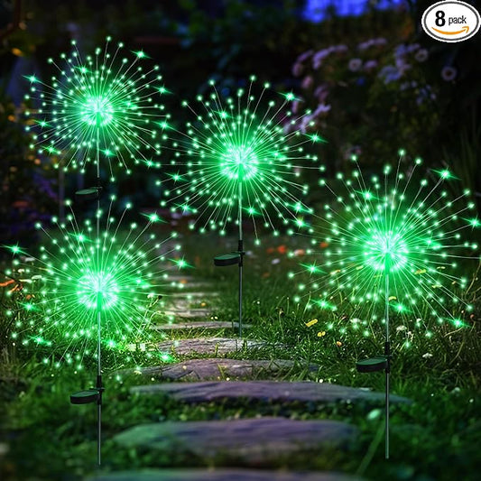GIGALUMI Garden Outdoor Decor Lights 120LED 4Pack, Solar Garden Lights for Yard Outside Fairy Decorative,Solar Powered for Yard Pathway Flowerbed Planter Balcony Patio Decor（Green） by GIGALUMI
