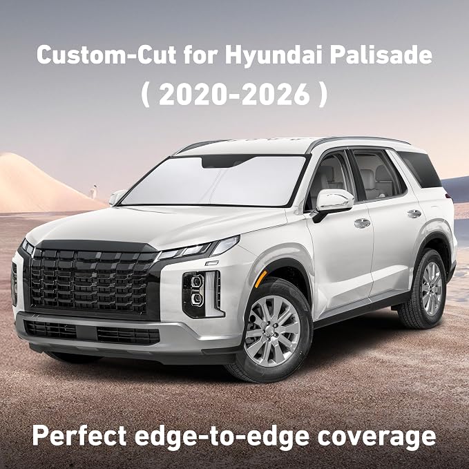 EcoNour Windshield Sunshade Compatible for Hyundai Palisade 2020-2024 2025 2026, Sun Visor for Front Windshield & Window Sun Shade Cover, UV Heat Blocker & Protector, Car Accessories - Image 2