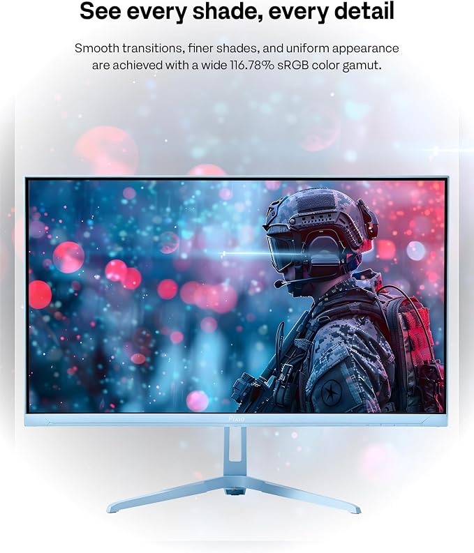 Pixio PX249 Wave Blue 24 inch 240Hz Refresh Rate FHD 1080p Resolution Fast IPS Panel 1ms GTG Response Time Built-in Speakers Gaming Monitor with Adaptive Sync - Image 6