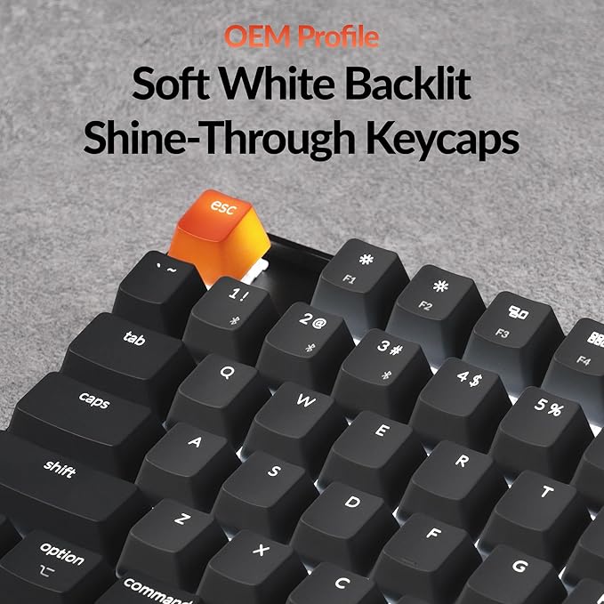 Keychron K8 Wireless Mechanical Keyboard – Silent Red Switch for Quiet Office and Gaming, TKL 87 Keys, Soft White LED Backlight, Bluetooth & USB-C Wired Connectivity, Compatible with Mac and Windows - Image 5